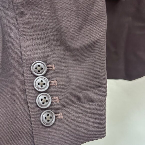 LL Bean Brown Wool Blend One Button Business Blazer Jacket Womens size 10 - Picture 3 of 11